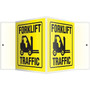 Accuform Forklift Traffic Projection Sign, Black/Yellow, 6"H x 5"W (PSP138)
