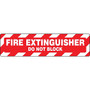 Accuform Slip-Gard FIRE EXTINGUISHER DO NOT BLOCK Border Floor Sign, White/Red, 6"H x 24"W (PSR273)