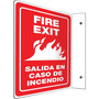 Accuform Fire Exit Projection Sign, White/Red, 12"H x 9"W (SBPSP441)