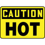Accuform Safety Sign, CAUTION HOT, 7" x 10", Plastic (MCPG611VP)