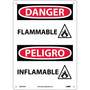 Flammable (Graphic), Bilingual, 14X10, .040 Aluminum, Danger Sign (65dd89cde8837636b11ee3e7_ud)