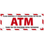 National Marker TexWalk® Floor Decal, "Please Maintain 6 FT Spacing While Waiting for ATM," 7.625" x 19.63", White/Red (WFS77TX)