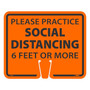 National Marker Cone Top, "Please Practice Social Distancing 6 Feet or More," 10.38" x 12.63", Orange (CS30)