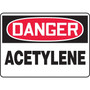 Accuform 10" x 14" Plastic Safety Sign "DANGER ACETYLENE", Red/Black On White (MCHL174VP)