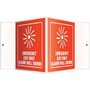 Accuform Emergency Exit Only Alarm Will Sound Projection Sign, White/Red, 6"H x 5"W (PSP109)