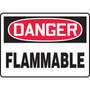 Accuform 10" x 14" Plastic Safety Sign "DANGER FLAMMABLE", Red/Black On White (MCHL231VP)