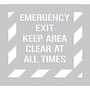 Accuform Floor Marking Stencil, EMERGENCY EXIT KEEP AREA CLEAR AT ALL TIMES, 44"x40", Plastic (PMS303)
