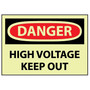 Danger, High Voltage Keep Out, 10X14, Adhesive Vinylglow (65dd8a61e8837636b11ee5c1_ud)