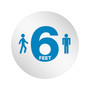 Deflect-O StandSafe Spacing Disc, "6 Feet" , 20", Clear/Blue, 50/Pack (PSDD20SIXFT/50)