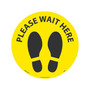 National Marker TexWalk® Floor Decal, "Please Wait Here," 8", Yellow/Black (WFS83TXYL)
