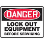 Accuform Safety Sign, DANGER LOCK OUT EQUIPMENT BEFORE SERVICING, 7" x 10", Plastic (MLKT007VP)