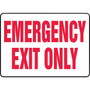 Accuform Safety Sign, EMERGENCY EXIT ONLY, 10" x 14", Aluminum (MEXT918VA)
