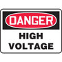 Accuform 7" x 10" Plastic Electrical Sign "DANGER HIGH VOLTAGE", Red/Black On White (MELC113VP)