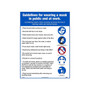 National Marker Poster, "Guidelines for Wearing a Mask in Public and at Work," 24" x 18", White/Blue (PST145)