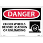Danger Signs; Chock Wheels Before Loading Or Unloading, Graphic, 10X14, .040 Aluminum (65dd8ac3e8837636b11ee713_ud)