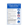National Marker Vinyl Poster, "Guidelines for wearing a mask in public and at work," 18" x 12", White/Blue (PST145C)