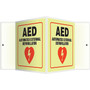 Accuform AED Automated External Defibrillator Projection Sign, Black/Red/White, 6"H x 5"W (PSP861)