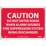 Caution Signs; Caution Do Not Enter Room When Alarm Sounds.., 7X10, Rigid Plastic (65dd8b03e8837636b11ee7e4_ud)