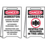 Accuform Slip-Gard DANGER ASBESTOS CANCER & LUNG..Reversible Fold-Ups, Red/BLK/WHT, 20"x12" (PFE413)