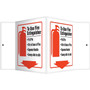 Accuform To Use Fire Extinguisher Projection Sign, Red/Black/White, 6"H x 8.5"W (PSP615)