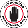 Accuform Slip-Gard AUTHORIZED PERSONNEL ONLY Round Floor Sign, Black/Red/White, 17"Dia. (MFS727)