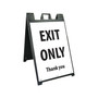 National Marker A-Frame Sign & Stand Kit, "Exit Only," 45" x 25", White/Black (SFS115C-KIT)