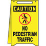 Accuform Slip-Gard CAUTION NO PEDESTRIAN TRAFFIC Fold-Ups, Black/Yellow, 20"H x 12"W (PFR627)