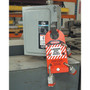 Accuform 6.75" x 3.125" Aluminum Hasp "DANGER LOCKED OUT DO..", White/Black On Red (KDH643)