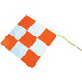 Mutual Industries Airport Flag With Staff, 36" x 36", Orange/White (65dd8b81e8837636b11ee992_ud)