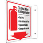 Accuform To Use Fire Extinguisher Projection Sign, Red/Black/White, 8"H x 8"W (PSP726)