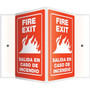 Accuform Fire Exit/Salida En Caso De Incendio Projection Sign, White/Red, 12"H x 9"W (SBPSP385)