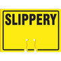 Accuform Traffic Cone Top Warning Sign, SLIPPERY, 10" x 14", Plastic (FBC729)