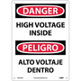 High Voltage Inside, Bilingual, 14X10, .040 Aluminum, Danger Sign (65dd8bb4e8837636b11eea4f_ud)