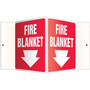 Accuform Fire Blanket Projection Sign, White/Red, 6"H x 5"W (PSP606)