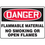 Accuform Safety Sign, DANGER FLAMMABLE MATERIAL NO SMOKING OR OPEN FLAMES, 7" x 10", Plastic (MSMK251VP)