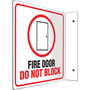 Accuform Fire Door Do Not Block Projection Sign, Red/Black/White, 8"H x 8"W (PSP243)