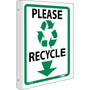 Please Recycle, Flanged, 10X8, Rigid Plastic, Notice Sign (65dd8bd5e8837636b11eead2_ud)