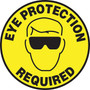 Accuform Slip-Gard EYE PROTECTION REQUIRED Round Floor Sign, Black/Yellow, 8"Dia. (MFS311)