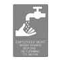 U.S. Stamp & Sign Headline® ADA "EMPLOYEES MUST WASH HANDS" Sign, Gray/White, 6" x 9" (65dd8c25e8837636b11eebdf_ud)