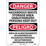 Danger Signs; Hazardous Waste Storage Area Keep Out Bilingual, 14X10, .040 Aluminum (65dd8c37e8837636b11eec1f_ud)