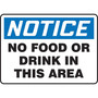 Accuform 10" x 14" Aluminium Housekeeping Sign "NOTICE NO FOOD..", Blue/Black On White (MHSK838VA)