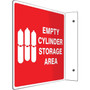 Accuform Full Cylinder Storage Area Projection Sign, White/Red, 8"H x 8"W (PSP767)