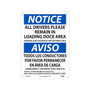 National Marker Wall Sign, "Notice: All Drivers Please Remain in Loading Dock Area," Plastic, 14" x 10", White/Blue (ESN519RB)