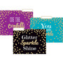Teacher Created Resources Gold Foil Confetti File Folders, 3-Tab, 11.75" x 9.5", Assorted Colors, 24/PK (TCR8537)