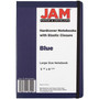 JAM Paper Hardcover Notebook with Elastic, Large Journal, 5 7/8 x 8 1/2, Blue, 100 Lined Sheets, Sold Individually (340526607)