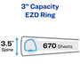 Avery EZD Heavy Duty 3" Non-View Binders, D-Ring, Black (7701)