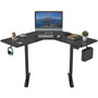 Mount-It! 47"W L-Shaped Corner Adjustable Electric Standing Desk, Black (MI-15003)