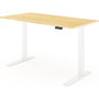 FlexiSpot E7 Pro 60"W Adjustable Standing Desk, Bamboo/White (E7WPRO6030-LBZB)