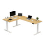 FlexiSpot E7 76"W L-Shaped Adjustable Bamboo Top Standing Desk, White (E7LW557624BAM)
