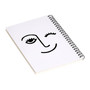DENY Designs Wink Face by Mambo Art Studio Professional Notebooks, 5.5" x 8.25", Dotted, 40 Sheets, White (68797-NOBS01)